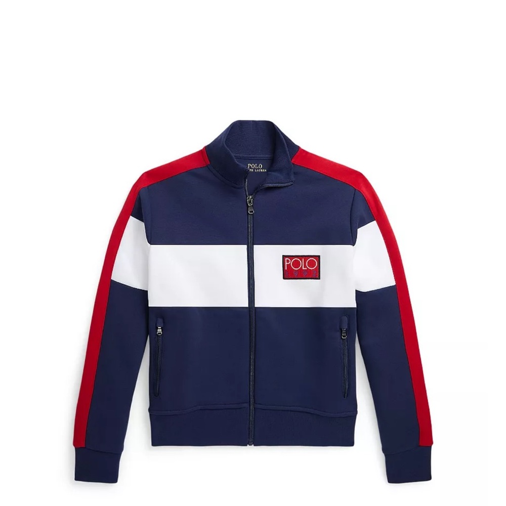 Polo by Ralph Lauren Navy White and Red Colorblock Track Jacket